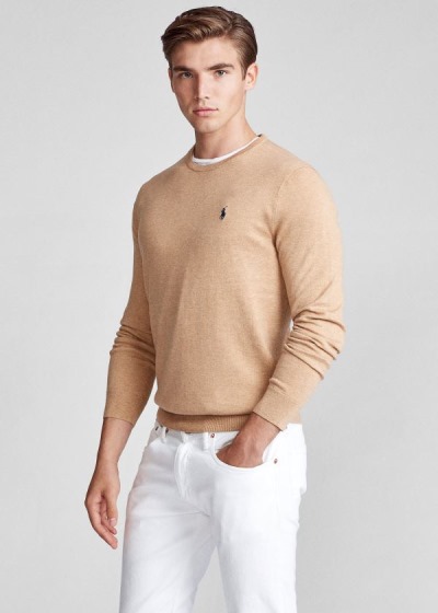 Sueter Polo Ralph Lauren Hombre Marrom - Cotton Crewneck - WDNRQ1493